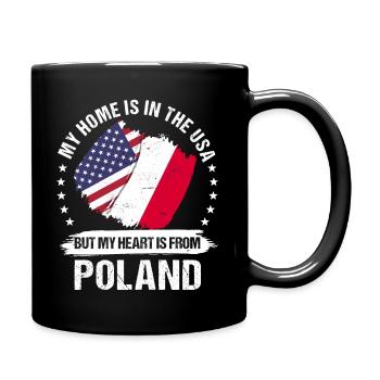 American Patriot Poland Flag American Polish Roots - Full Colour Mug - black - Right
