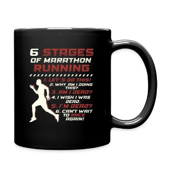 6 étapes du marathonien - Mug uni - noir - Droite