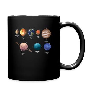 Planet Rotation Solar System Space - Full Colour Mug - black - Right