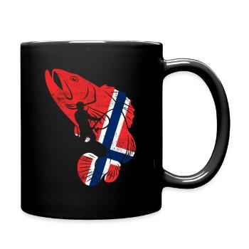 Pêche en Norvège Fishing Tour - Mug uni - noir - Droite