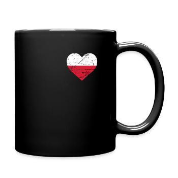 Polish Heart Flag Poland Polska Patriot Fan - Full Colour Mug - black - Right