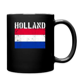 Hollande Pays-Bas Drapeau Vintage - Mug uni - noir - Droite