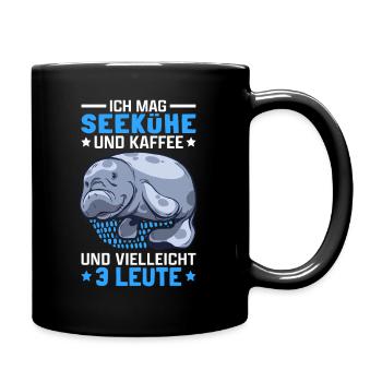 Seekühe und Kaffee Manati Meeressäuger Seekuh - Tasse einfarbig - Schwarz - Rechts