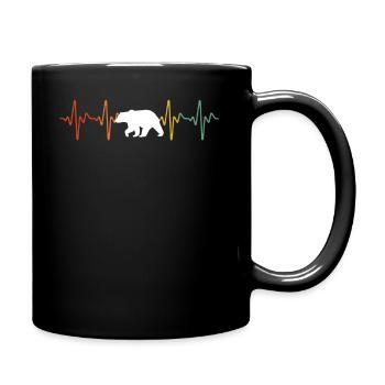 Vintage Bear Heartbeat - Full Colour Mug - black - Right