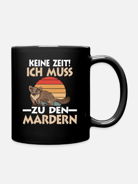 Marder - Tasse einfarbig - Schwarz