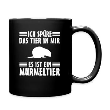 Murmeltier - Tasse einfarbig - Schwarz - Rechts