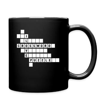 I Love Crossword Puzzles, Crossword Puzzle Day - Full Colour Mug - black - Right