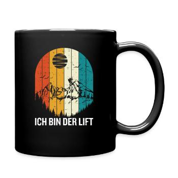 Skitour Tourengeher Berge Ich Bin Der Lift - Tasse einfarbig - Schwarz - Rechts