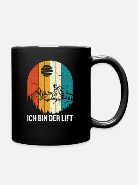 Skitour Tourengeher Berge Ich Bin Der Lift - Tasse einfarbig - Schwarz