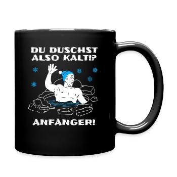 Eisbaden Spruch für Eisbader zum Winterbaden - Tasse einfarbig - Schwarz - Rechts