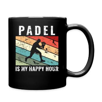 Padel is my happy hour Funny Padel - Full Colour Mug - black - Right