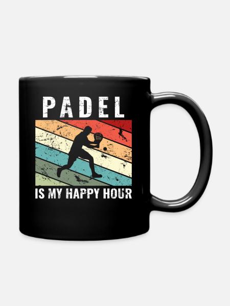 Padel is my happy hour Funny Padel - Full Colour Mug - black
