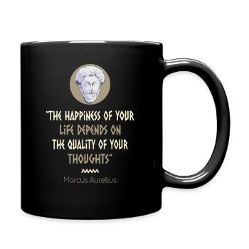 Stoicism Philosophy Marcus Aurelius Quote - Full Colour Mug - black - Right
