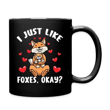 Kawaii Fox Câlin Jouet Coeur Renard - Mug uni - noir - Droite