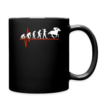 Horse Racing Heartbeat - EVOLUTION OF HORSE RACING - Tasse einfarbig - Schwarz - Rechts
