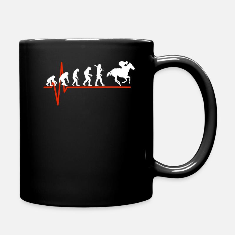 Horse Racing Heartbeat - EVOLUTION DES COURSES DE CHEVAUX - Mug uni - noir