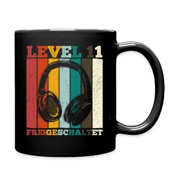 11.Geburtstag Jungen Video Gamer Level 11 freigesc - Tasse einfarbig - Schwarz - Rechts