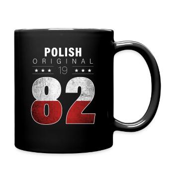 Polish Original 1982 40 Geburtstag Polen Flagge - Tasse einfarbig - Schwarz - Rechts