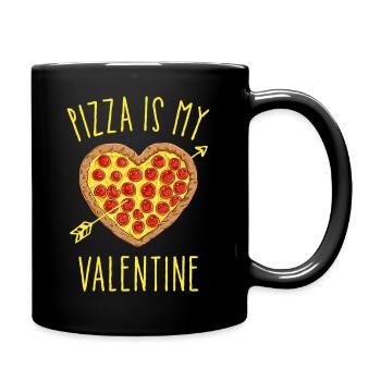 Valentine's Day Pizza Heart - Full Colour Mug - black - Right