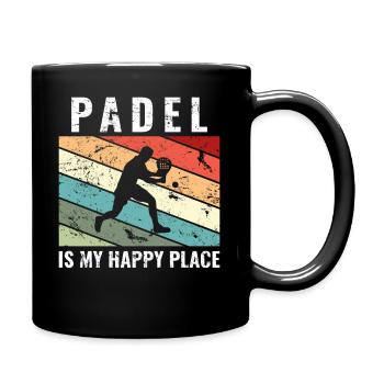 Le padel est mon endroit heureux Drôle de padel - Mug uni - noir - Droite