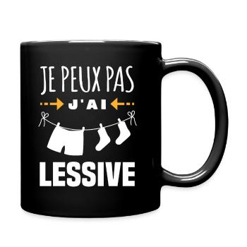 Je peux pas j'ai lessive - Mug uni - noir - Droite