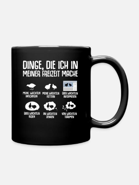 Wachtelzüchter Wachtel Geschenk Wachtelzucht - Tasse einfarbig - Schwarz