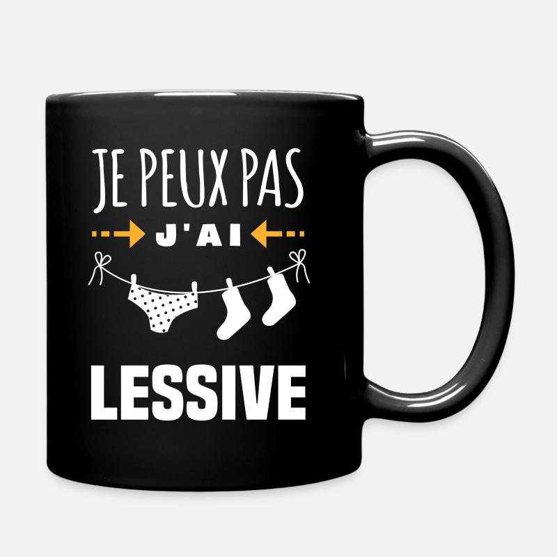 Je peux pas j'ai lessive - Mug uni - noir