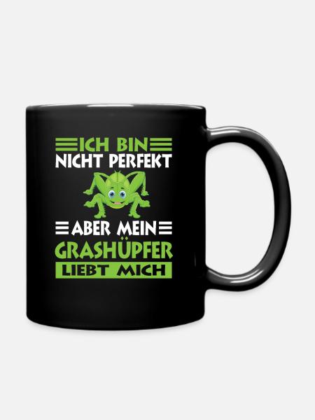 Grashüpfer - Tasse einfarbig - Schwarz