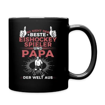 Eishockey Papa Eishockey Spieler Papa - Tasse einfarbig - Schwarz - Rechts