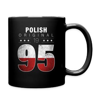 Polish Original 1995 27 Geburtstag Polen Flagge - Tasse einfarbig - Schwarz - Rechts