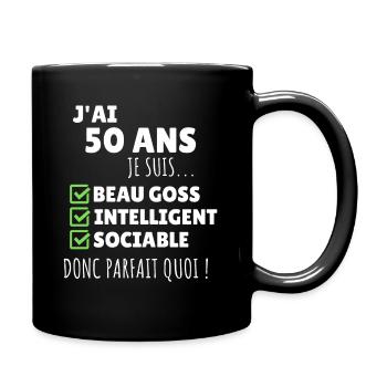 J'ai 50 ans anniversaire 50 ans homme humour - Mug uni - noir - Droite