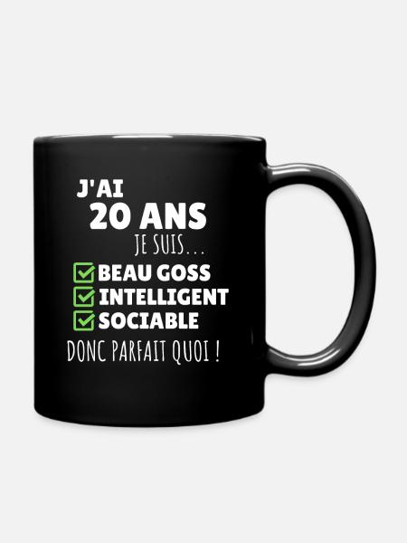 J'ai 20 ans anniversaire 20 ans homme humour - Mug uni - noir