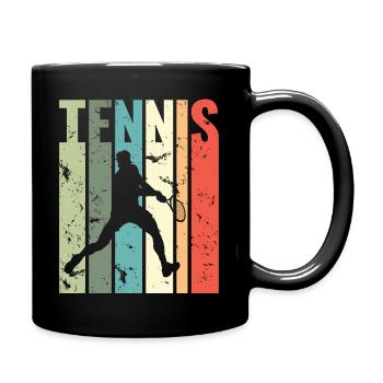 Vintage Tennis Player Lustiges Tennis - Tasse einfarbig - Schwarz - Rechts