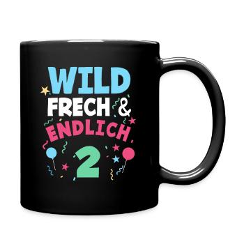 2. Geburtstag Wild, Frech & Endlich 2 Jahre - Tasse einfarbig - Schwarz - Rechts