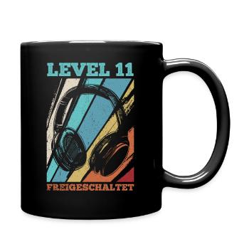 11.Geburtstag Video Gamer Level 11 freigeschaltet - Tasse einfarbig - Schwarz - Rechts