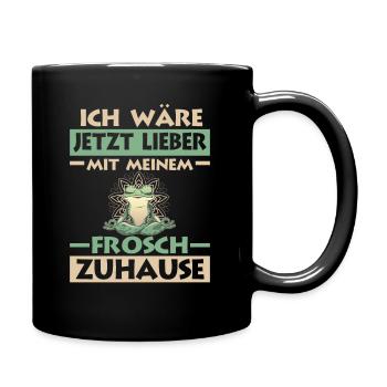 Frosch Frösche - Tasse einfarbig - Schwarz - Rechts