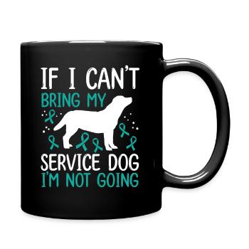 PTSD Support Dog Training Support Animal PTSD Dog - Full Colour Mug - black - Right