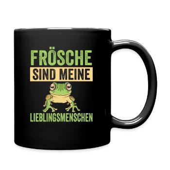 Frösche Frosch - Tasse einfarbig - Schwarz - Rechts
