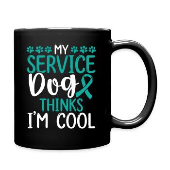 PTSD Dog Patch PTSD Support Animal PTSD Ribbon - Full Colour Mug - black - Right