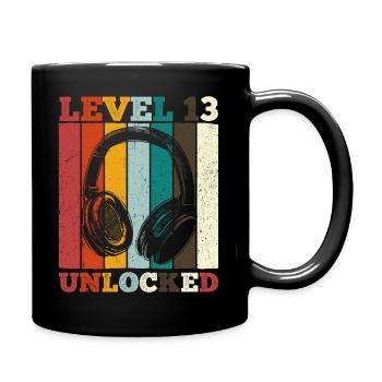 13.Geburtstag Jungen Video Gamer Level 13 Unlocked - Tasse einfarbig - Schwarz - Rechts