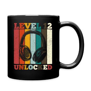12.Geburtstag Jungen Video Gamer Level 12 Unlocked - Tasse einfarbig - Schwarz - Rechts