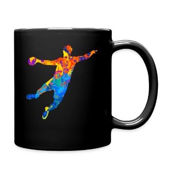Handball Handballer Handballspieler Handballverein - Tasse einfarbig - Schwarz - Rechts