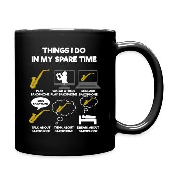 Saxophon - Tasse einfarbig - Schwarz - Rechts