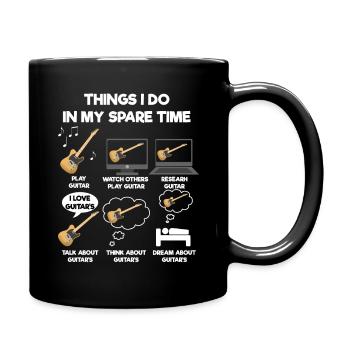 Gitarre - Tasse einfarbig - Schwarz - Rechts