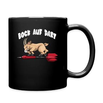 Bock auf Dart Dartspieler Dartscheibe Ziege Dart - Tasse einfarbig - Schwarz - Rechts