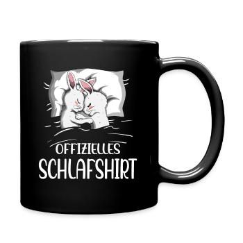 Hase Kaninchen Pyjama Offizielles Schlafshirt - Tasse einfarbig - Schwarz - Rechts