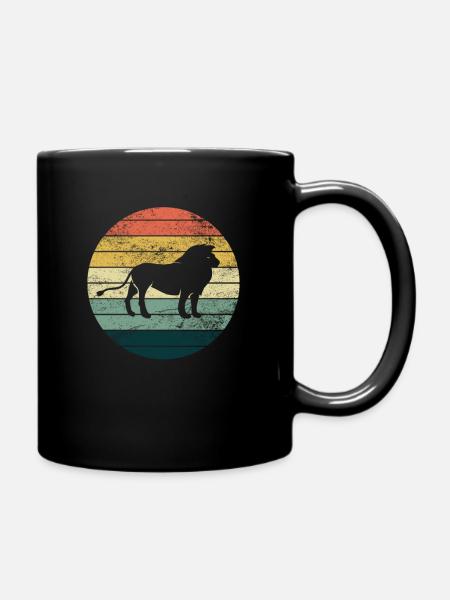 Löwe - Tasse einfarbig - Schwarz