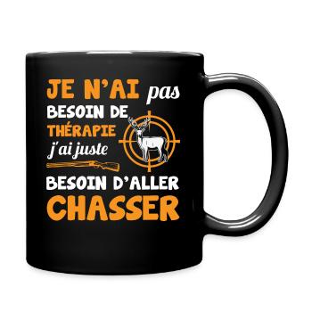 Je n'ai pas besoin de thérapie chasseur pratiquant - Mug uni - noir - Droite