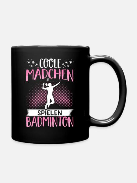 Coole Mädchen Spielen Badminton Geschenk Federball - Tasse einfarbig - Schwarz