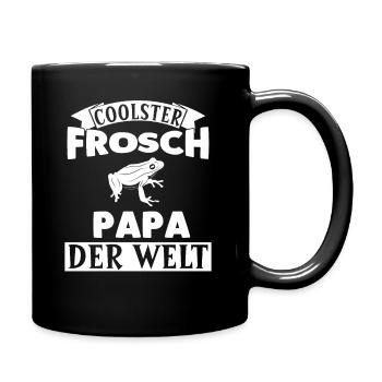 Frösche Frosch Papa - Tasse einfarbig - Schwarz - Rechts